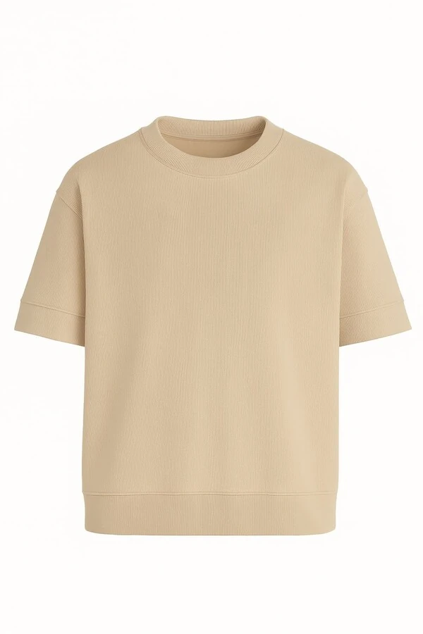 Camiseta masculina de malha c/ textura Kwi