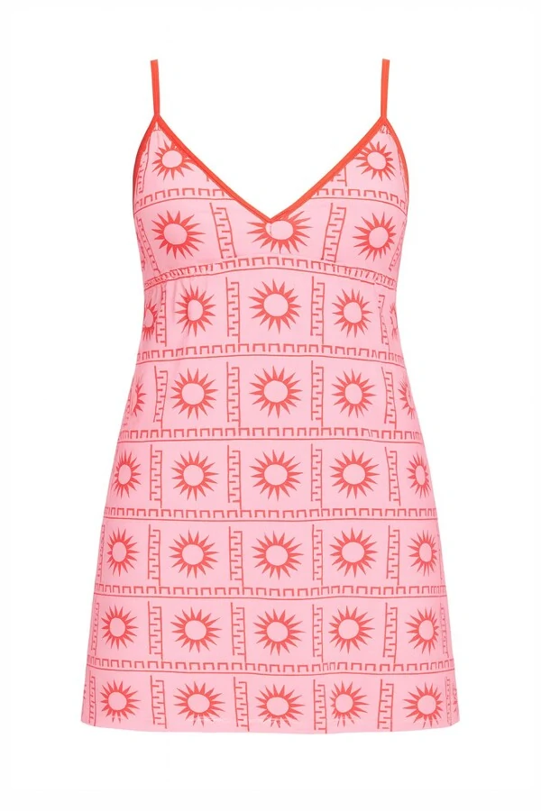 Pijama feminino Camisola alça rosa Kwi