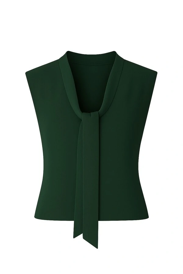 Blusa gola de laço tricot Kwi