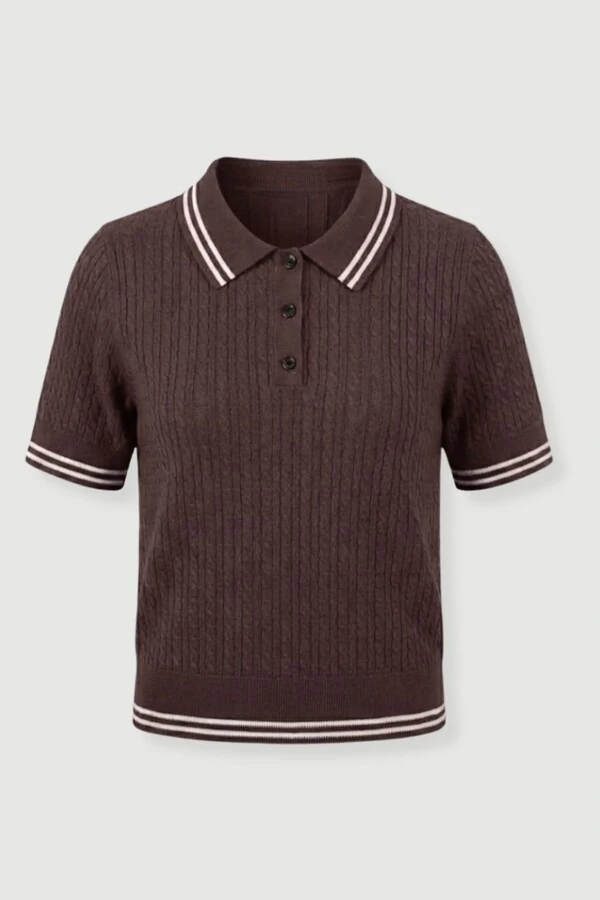 Polo feminina em tricot texturizado Kwi