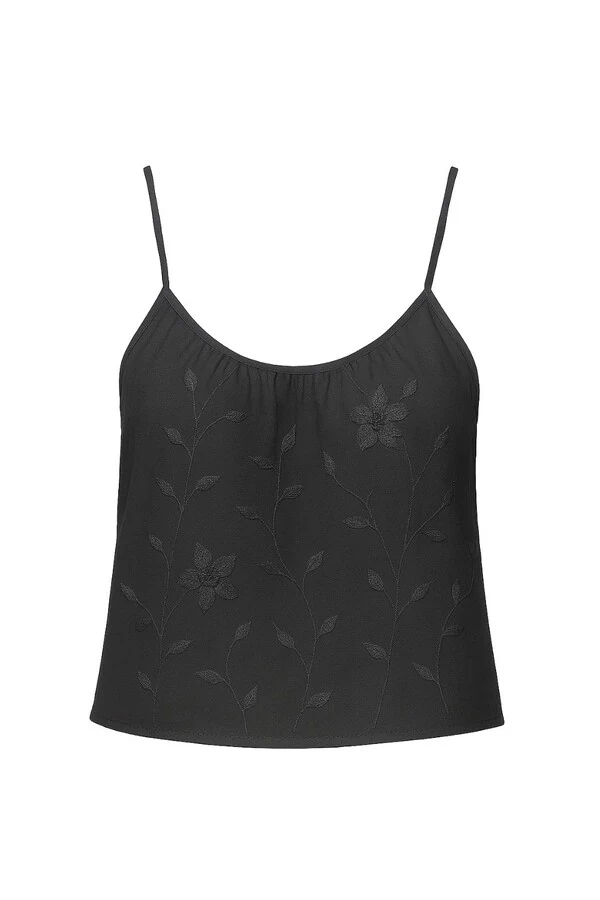Blusa de alça fina com detalhe bordado Kwi