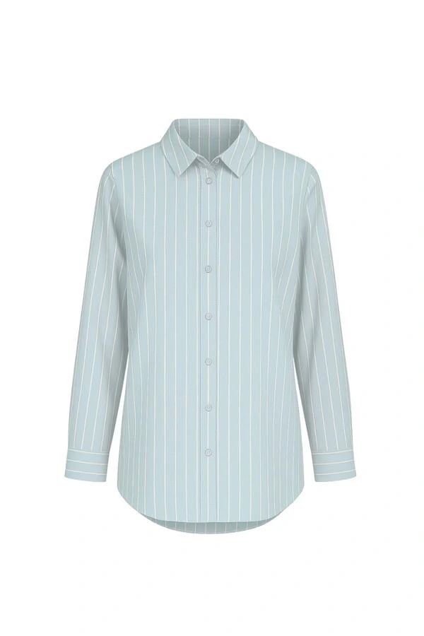 Camisa oversized listrada feminina Kwi