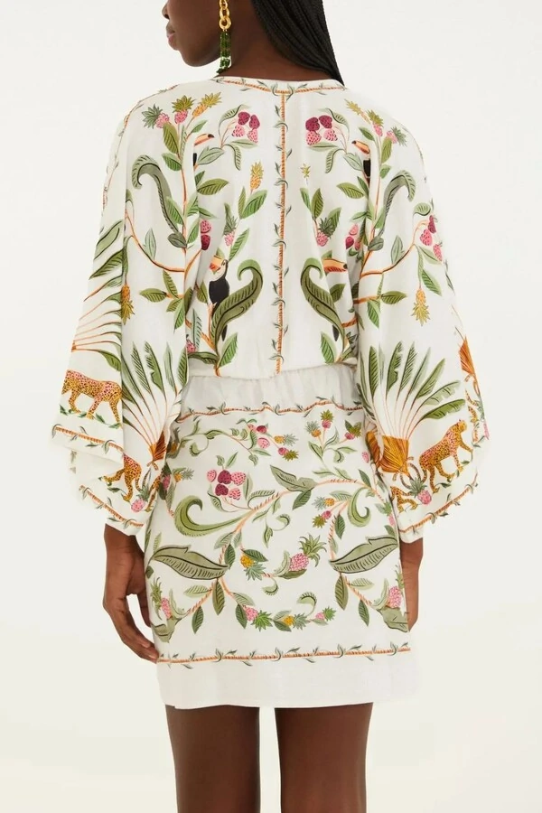 Vestido curto floresta doce Farm