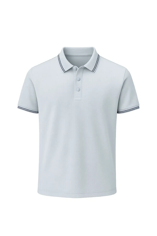 Polo masculina com detalhe na gola e manga Kwi