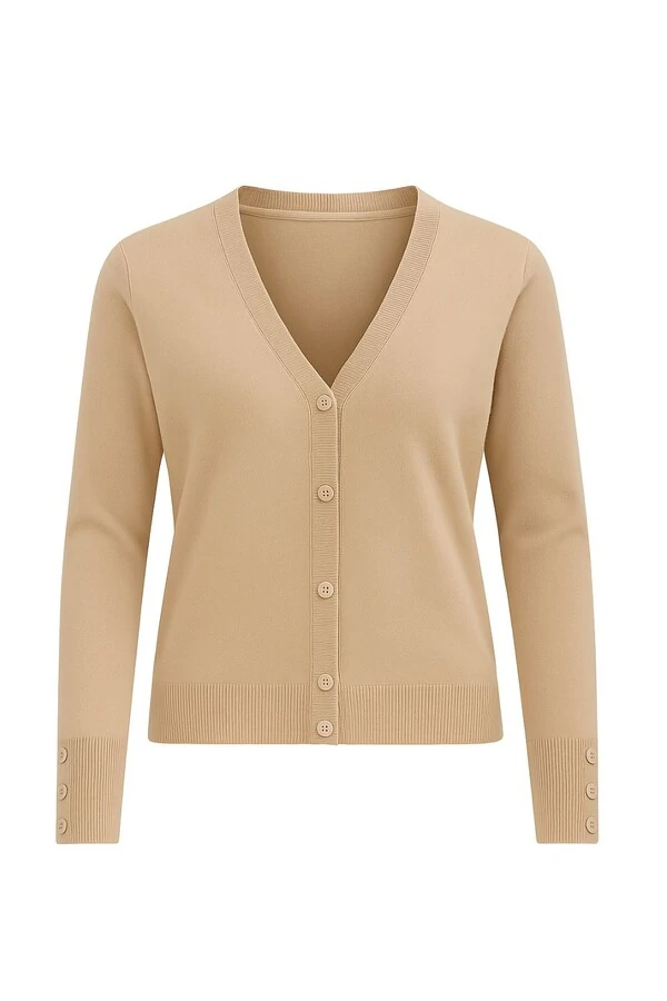Cardigan tricot básico botões Kwi