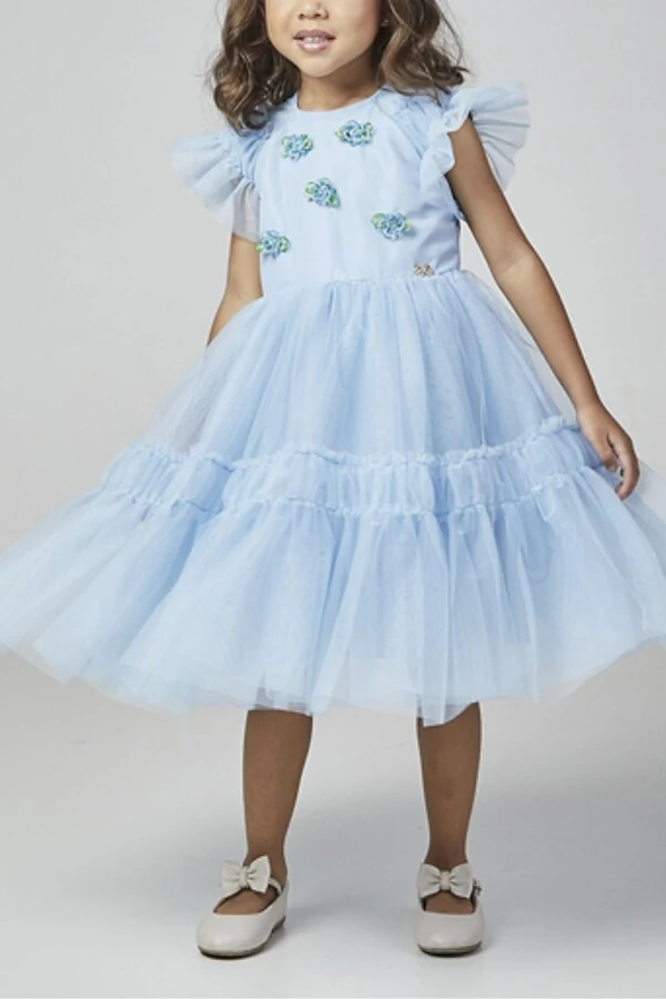 Vestido infantil rodado tule Luluzinha