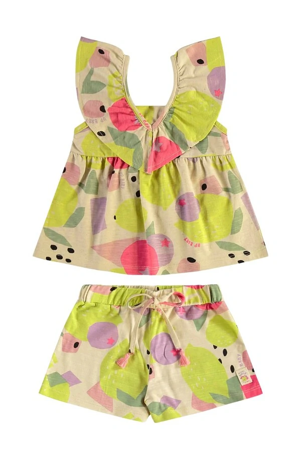 Conjunto blusa e short em malha flame Up Baby