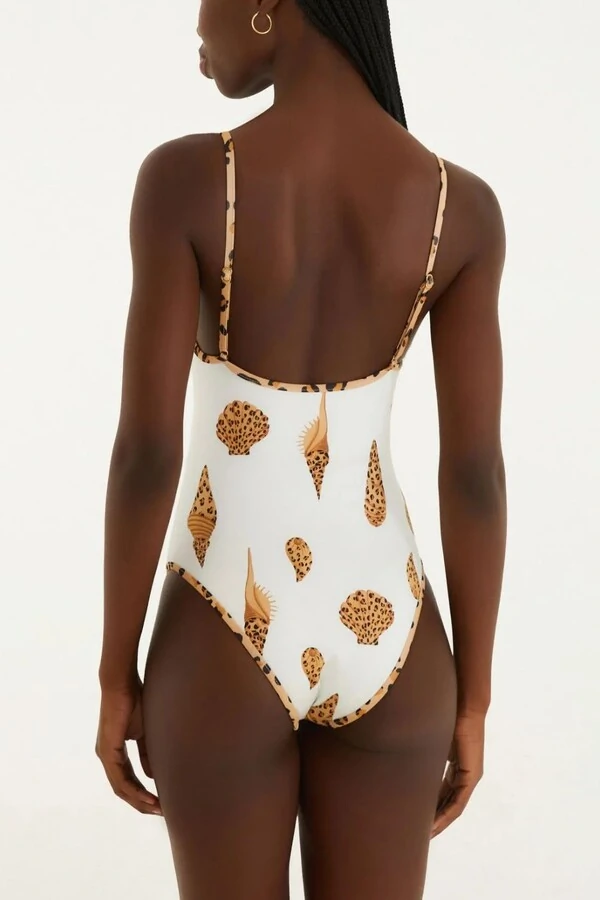 Maiô double concha pintada Farm