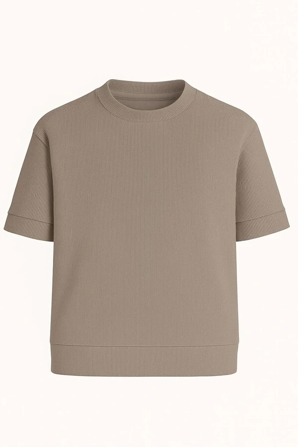 Camiseta masculina de malha c/ textura Kwi