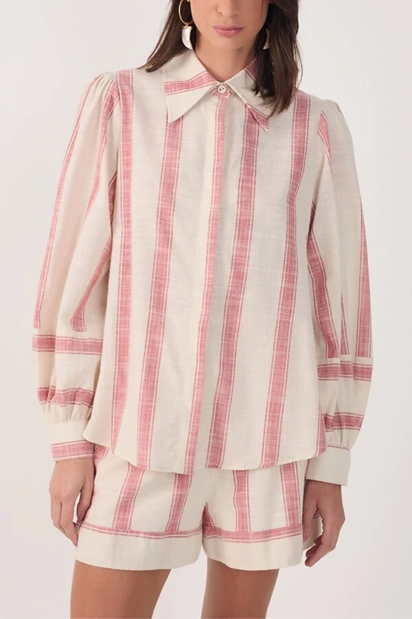 Camisa algodão listrada Dress to