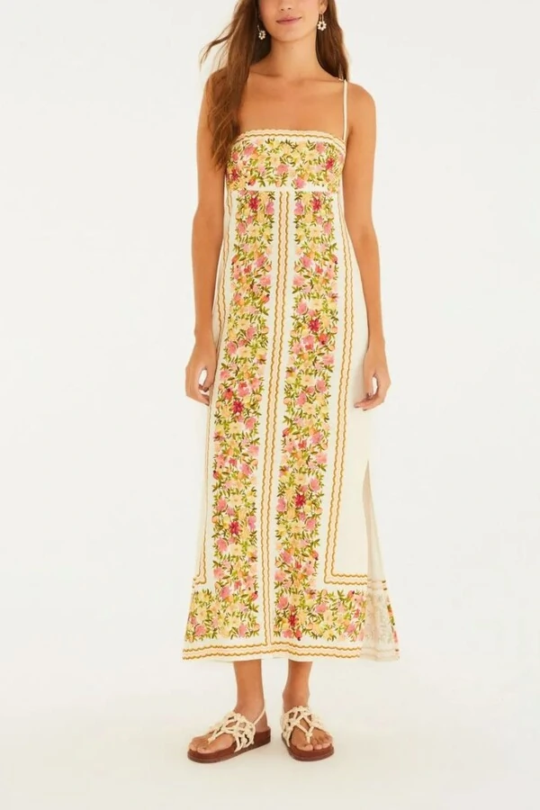 Vestido flor de fruta lenço Farm