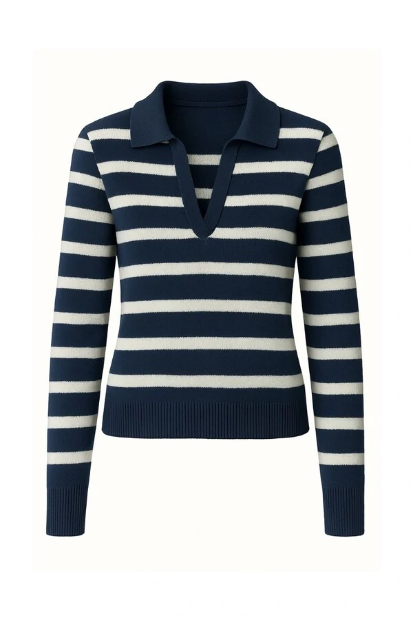 Blusa polo cashmere manga longa Kwi