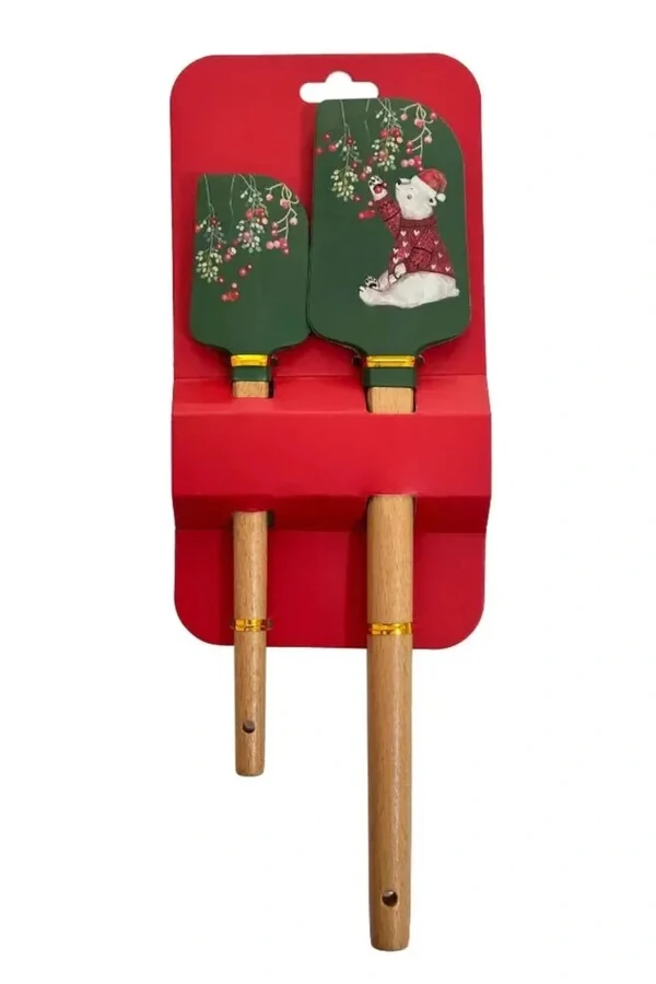 Kit espátulas para cozinha em silicone e madeira Kwi