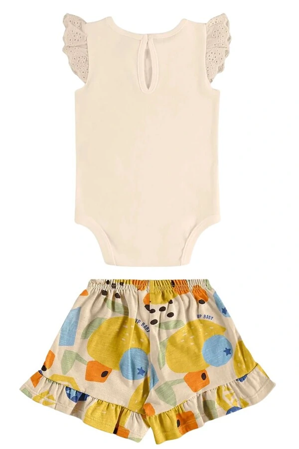 Conjunto body suedine e shorts malha flame Up Baby