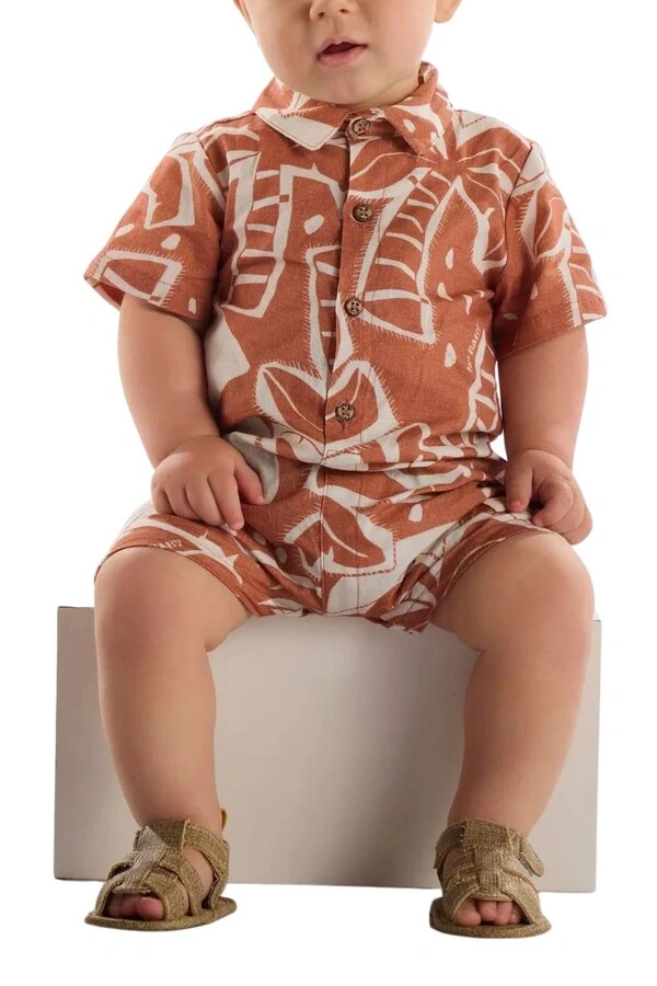 Macaquinho em tecido digital Up Baby