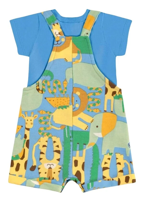 Conjunto jardineira moletom e body malha Up Baby