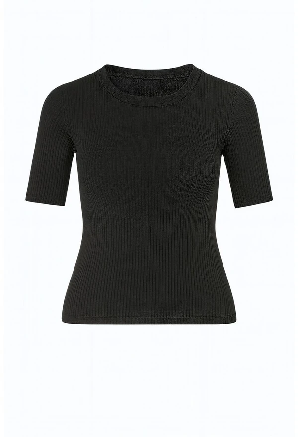 Blusa feminina canelada manga princesa Kwi