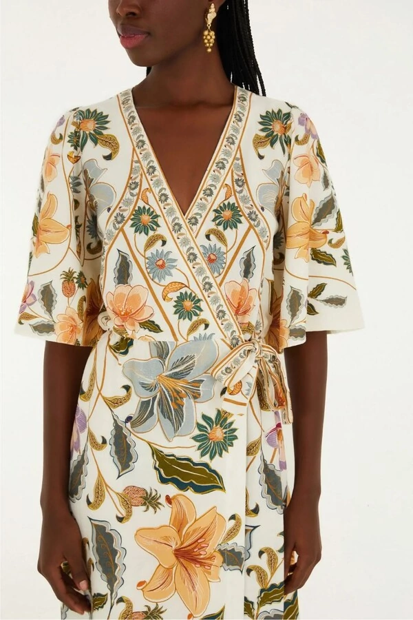 Vestido longo manga marcelle Farm