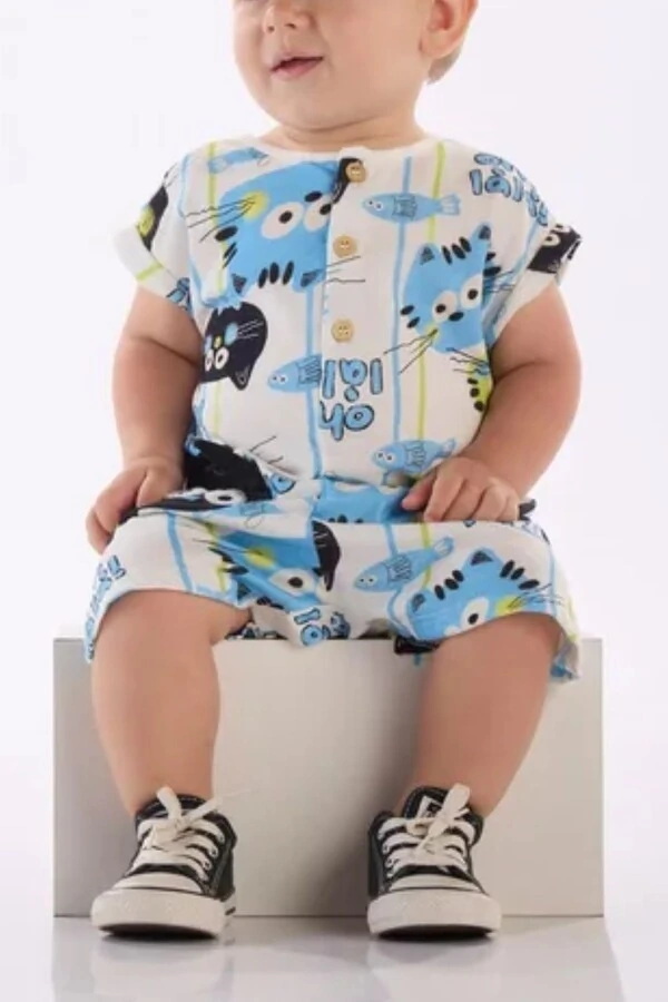 Macaquinho em meia malha digital Três e Já