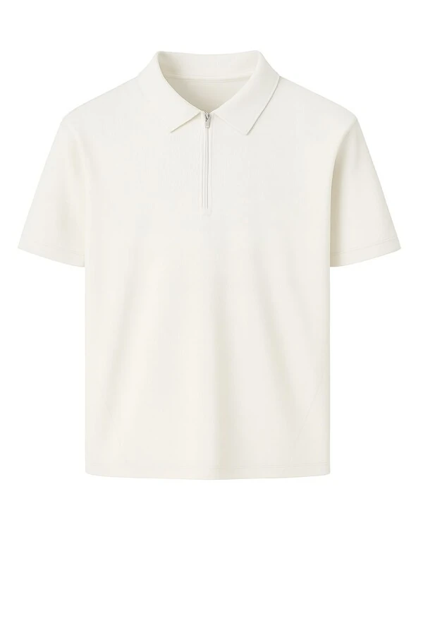 Camiseta polo masculina com zíper Kwi