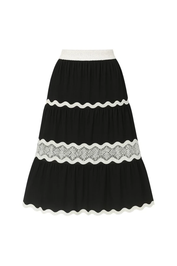 Saia midi com guipir Kwi