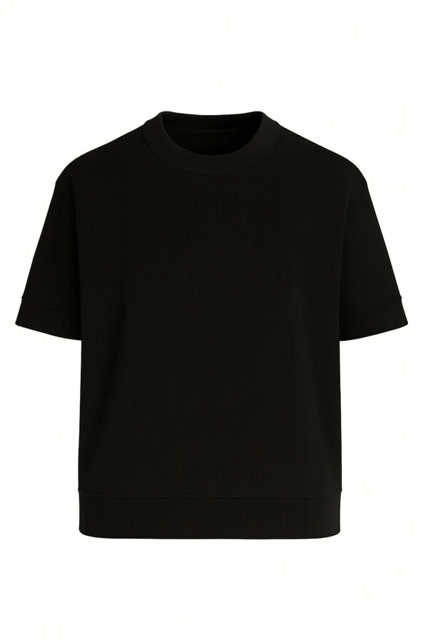 Camiseta masculina de malha c/ textura Kwi
