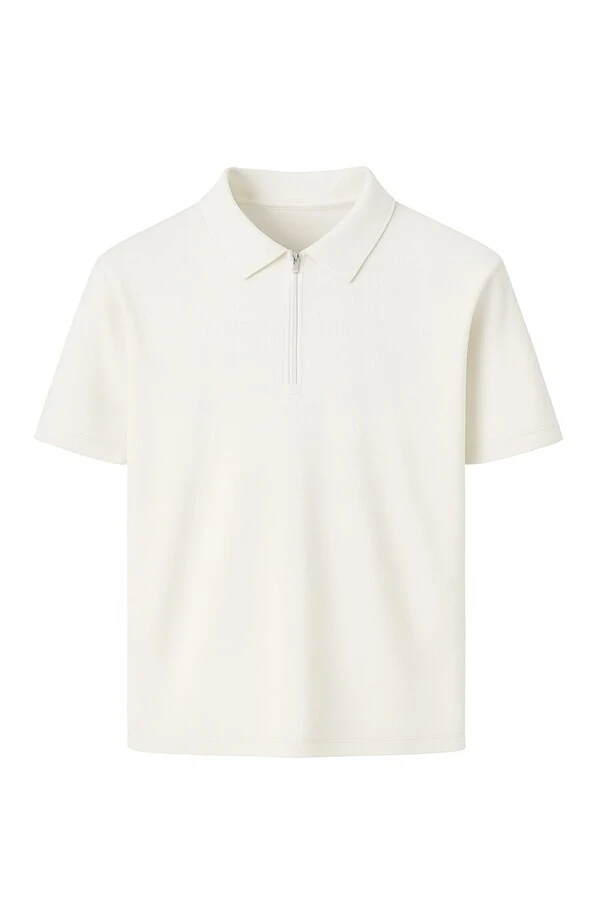 Camiseta polo masculina com zíper Kwi
