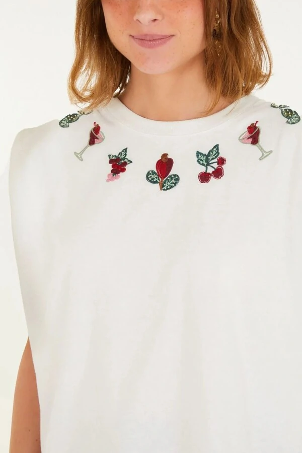 Tshirt bordada coquetel tropical Farm