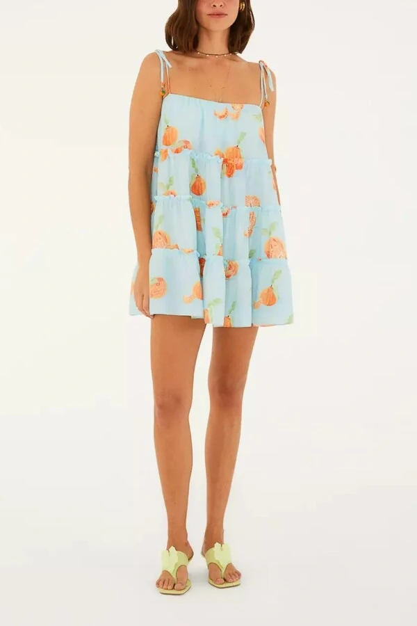 Vestido curto tangerina Farm
