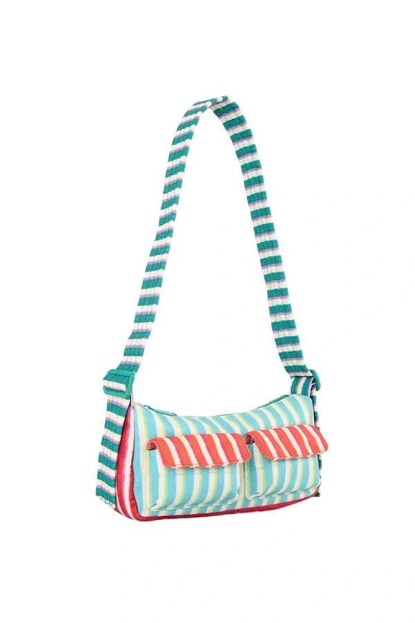 Bolsa baguete listrado rio Farm