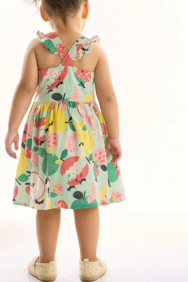 Vestido sem manga em viscolinho Três E Já