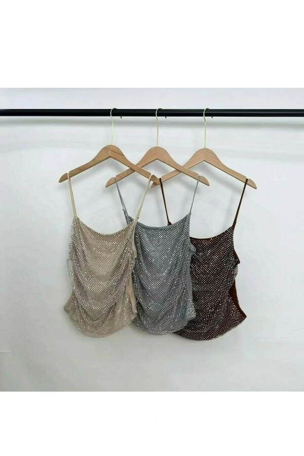 Blusa alça rede brilho Kwi