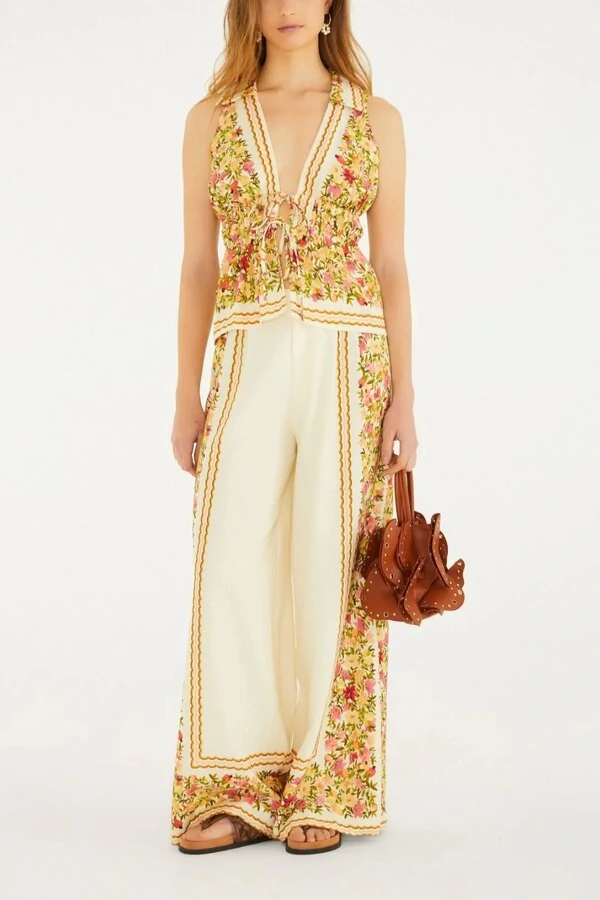 Calça flor de fruta lenço Farm