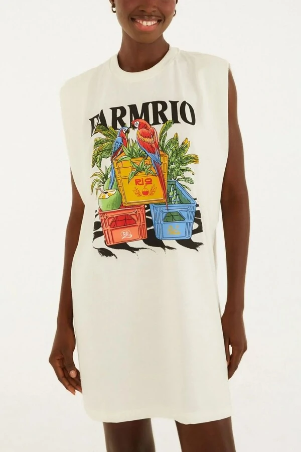 Vestido curto engradados farm rio Farm