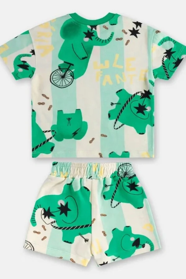 Conjunto camiseta malha e bermuda molecotton Três e Já