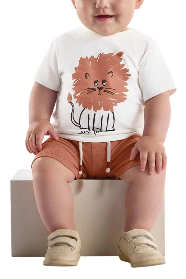 Conjunto camiseta malha e bermuda malhão rustic Up Baby