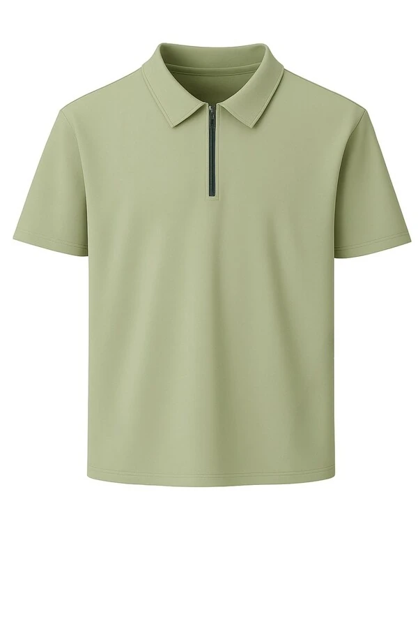 Camiseta polo masculina com zíper Kwi