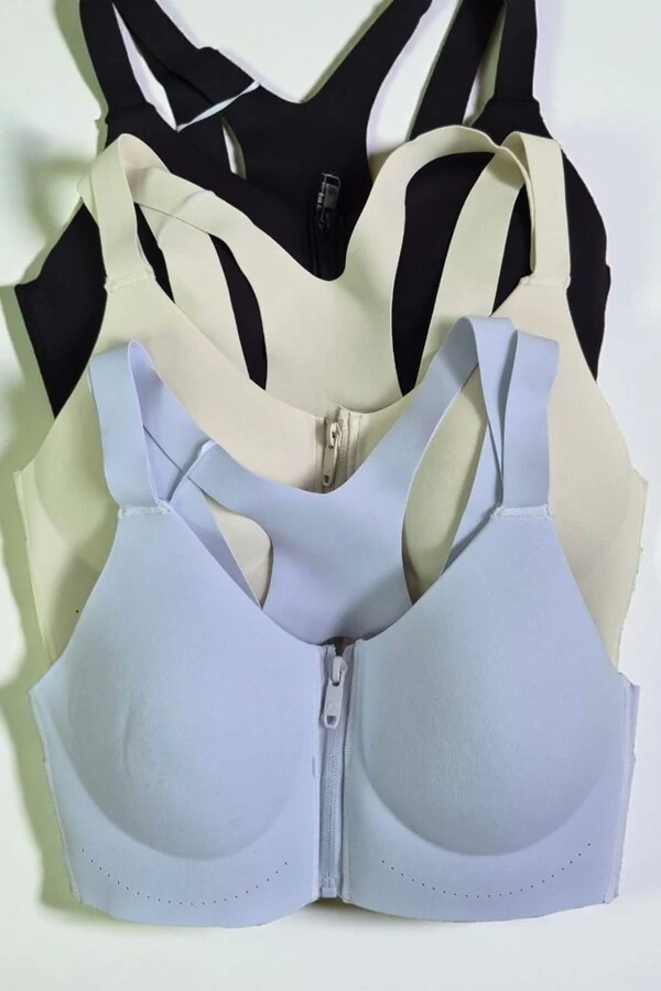 Top fitness zíper em poliamida Kwi