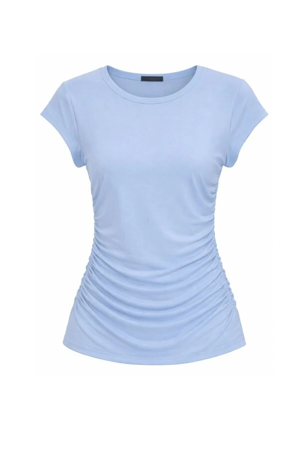 Blusa poliamida franzido lateral Kwi