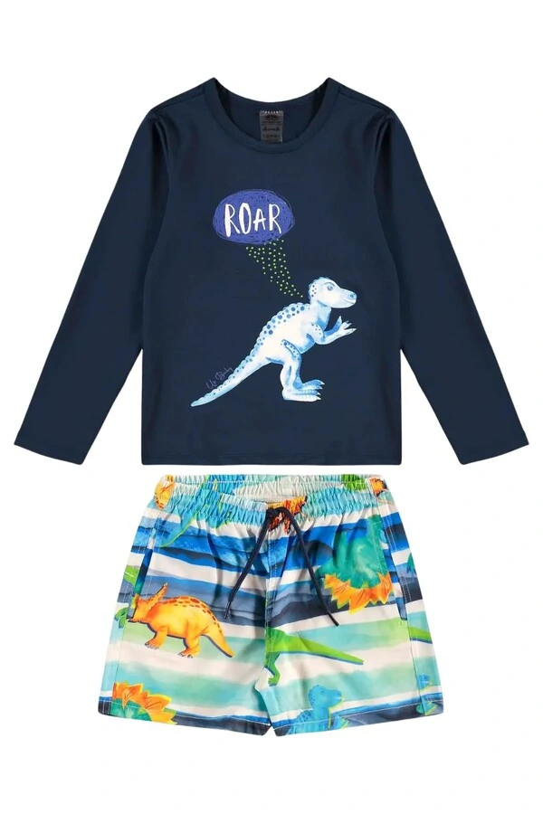 Conjunto camiseta malha uv fps+50 e short microfibra Up Baby