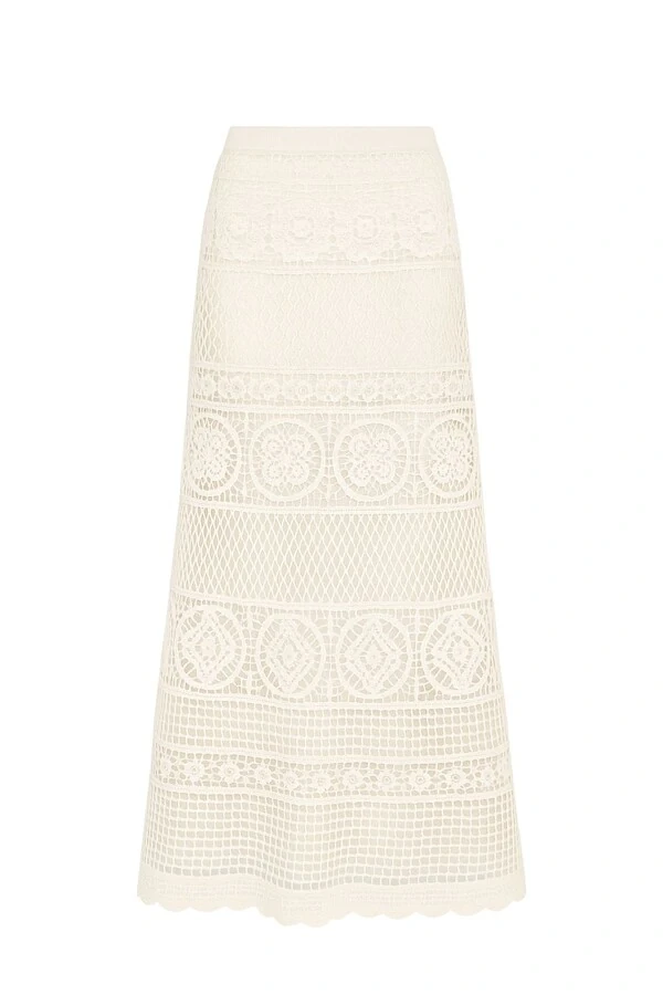 Saia midi crochê mandala Kwi