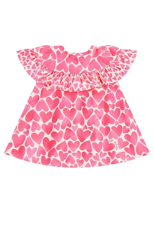 Vestido com faixa em cotton Up Baby