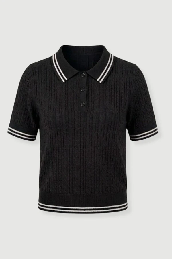 Polo feminina em tricot texturizado Kwi