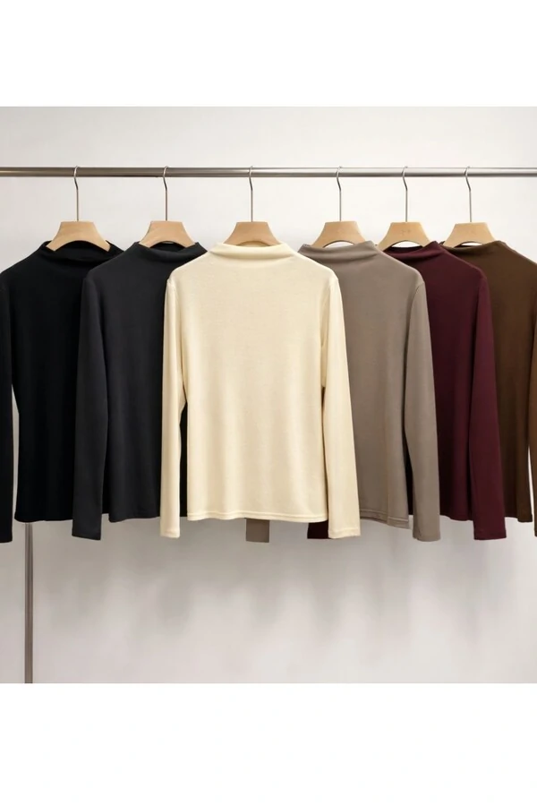 Blusa feminina ml gola alta em malha Kwi