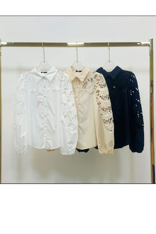 Camisa feminina com renda Kwi