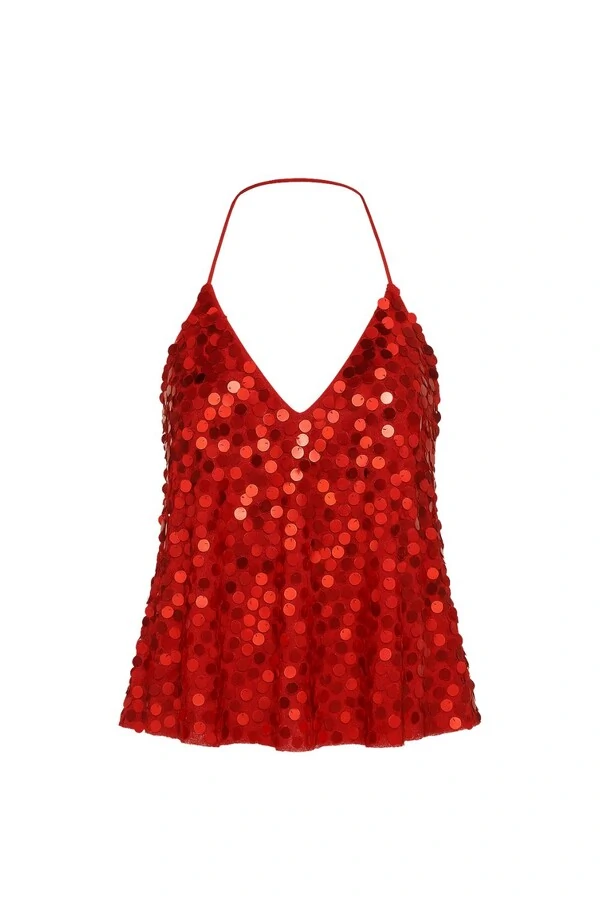 Blusa alça paetê médio Kwi