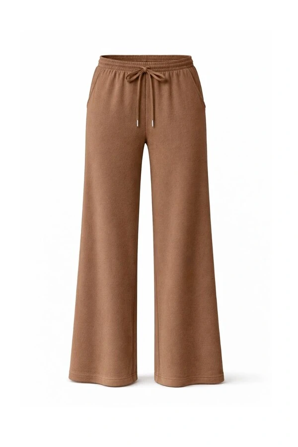 Calça feminina reta em neoprene com cordão Kwi