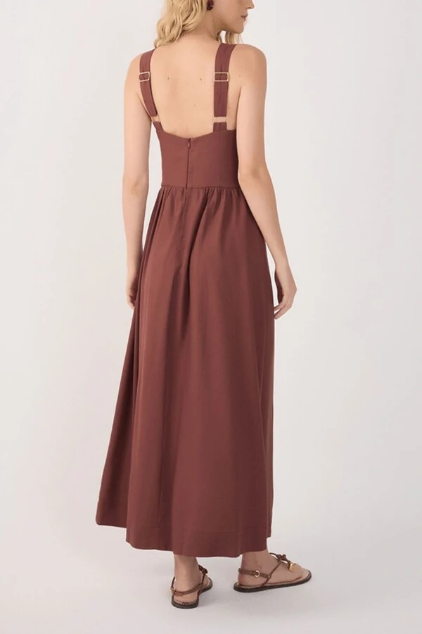 Vestido cropped linho pala larga Dress to