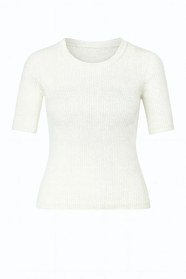Blusa feminina canelada manga princesa Kwi