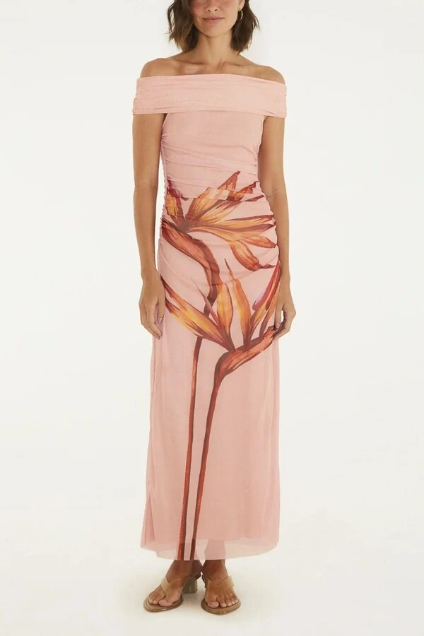 Vestido tule maxi estrelicia Farm
